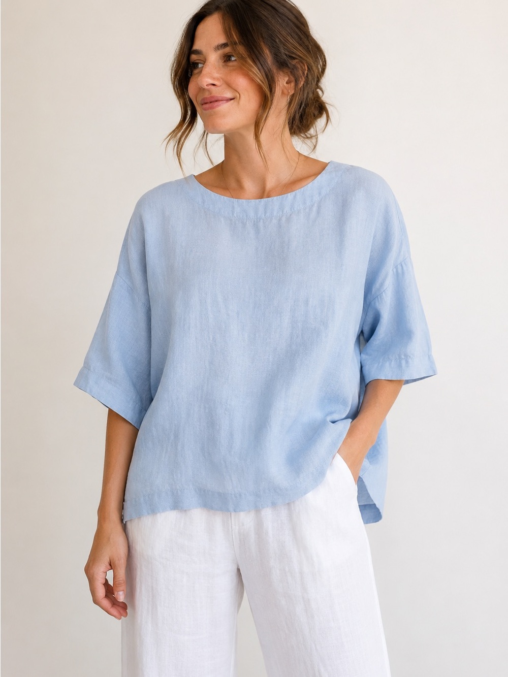 Pure Jill by J.Jill 100% Linen Relaxed Boxy Top – XS Petite